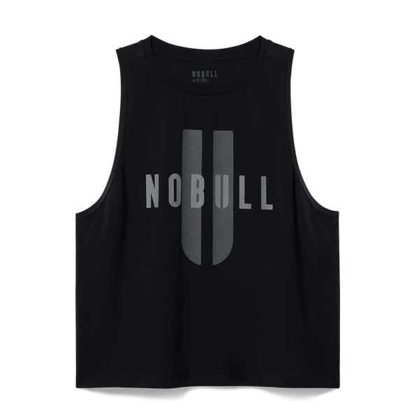 Women's Black NOBULL U Muscle Tank Flat Lay Angle.