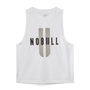 Women's White NOBULL U Muscle Tank Flat Lay Angle.