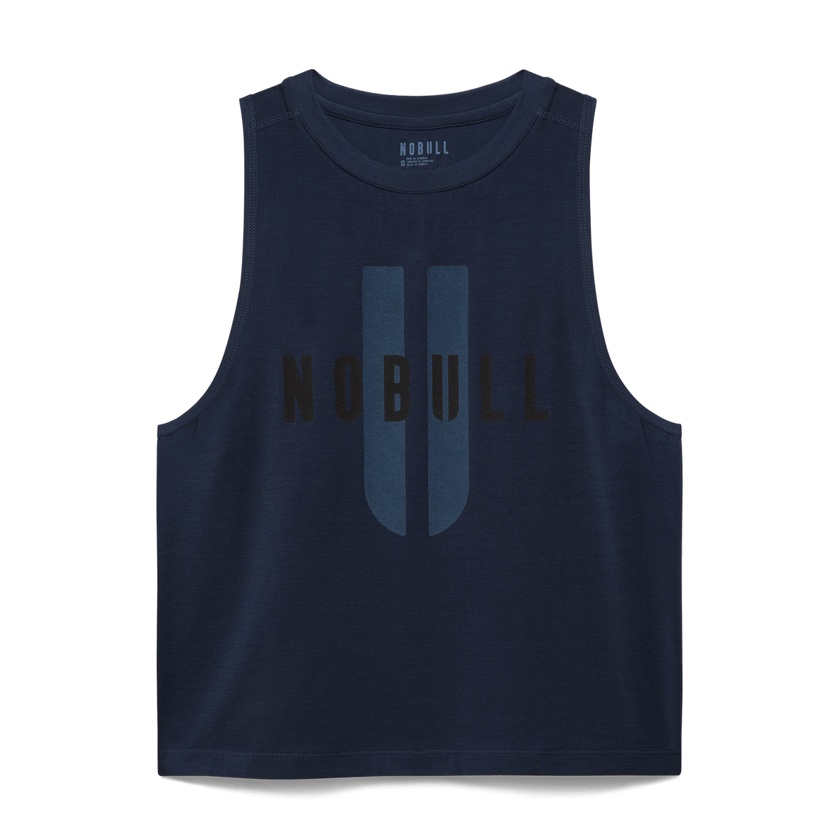 Women's Night Navy NOBULL U Muscle Tank Flat Lay Angle.