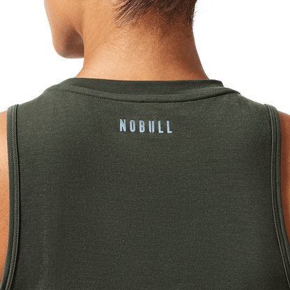 Women's Dark Army NOBULL U Muscle Tank Back Detail Angle.