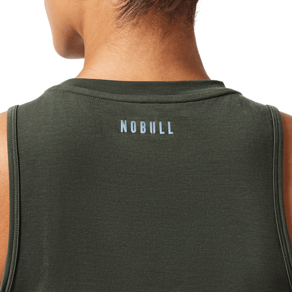 Women's Dark Army NOBULL U Muscle Tank Back Detail Angle.