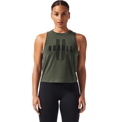 Women's Dark Army NOBULL U Muscle Tank Front Angle.
