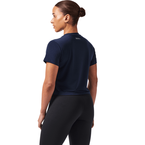 Women's Night Navy U Boxy Tee Back Angle.