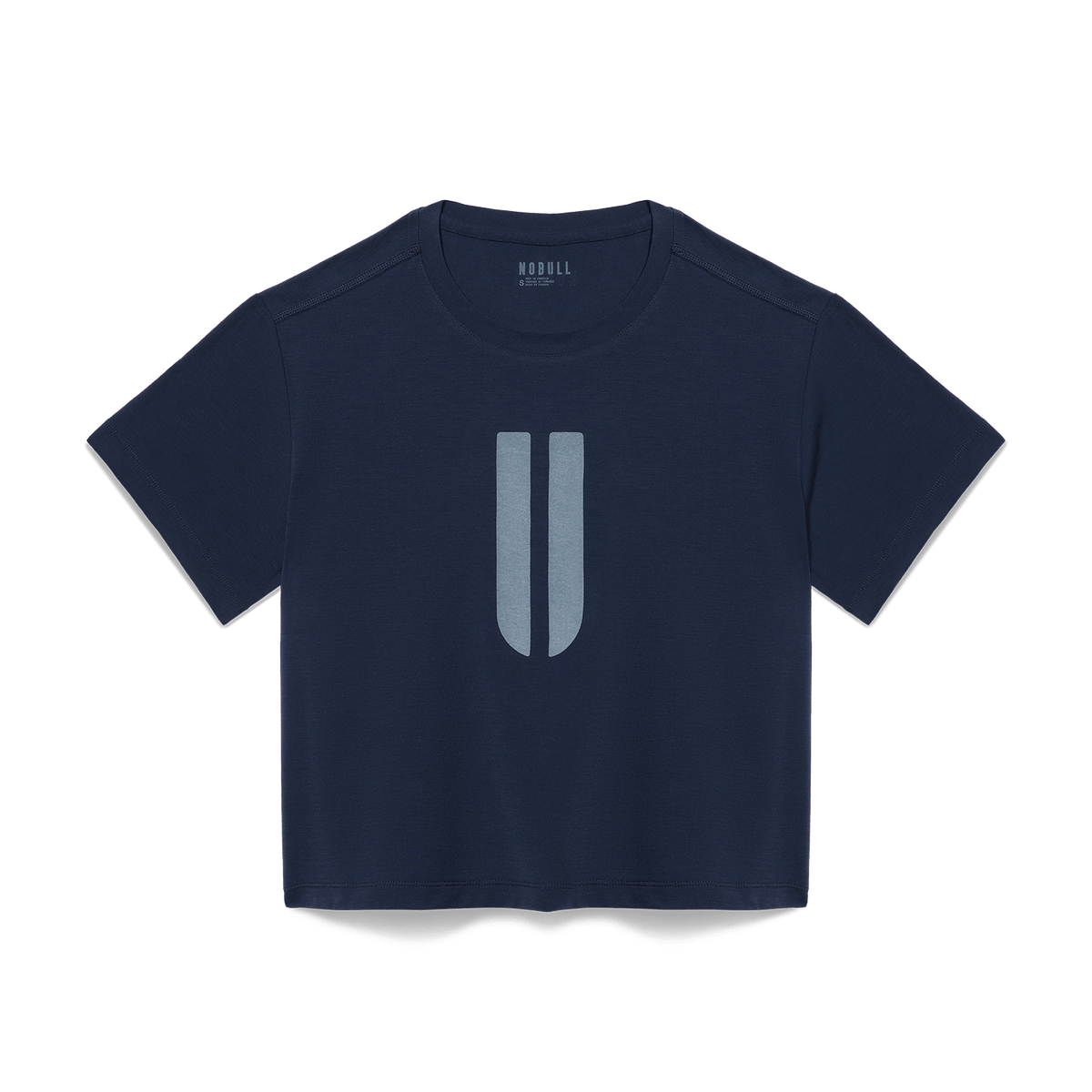 Women's Night Navy U Boxy Tee Flat Lay Angle.