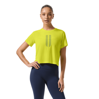 Women's Zest U Boxy Tee Front On Body Angle.