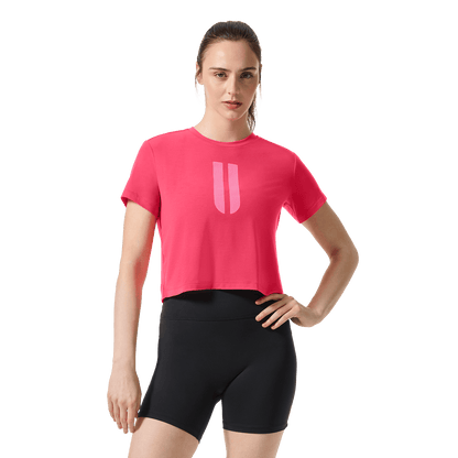 Women's Punch U Boxy Tee Front On Body Angle.
