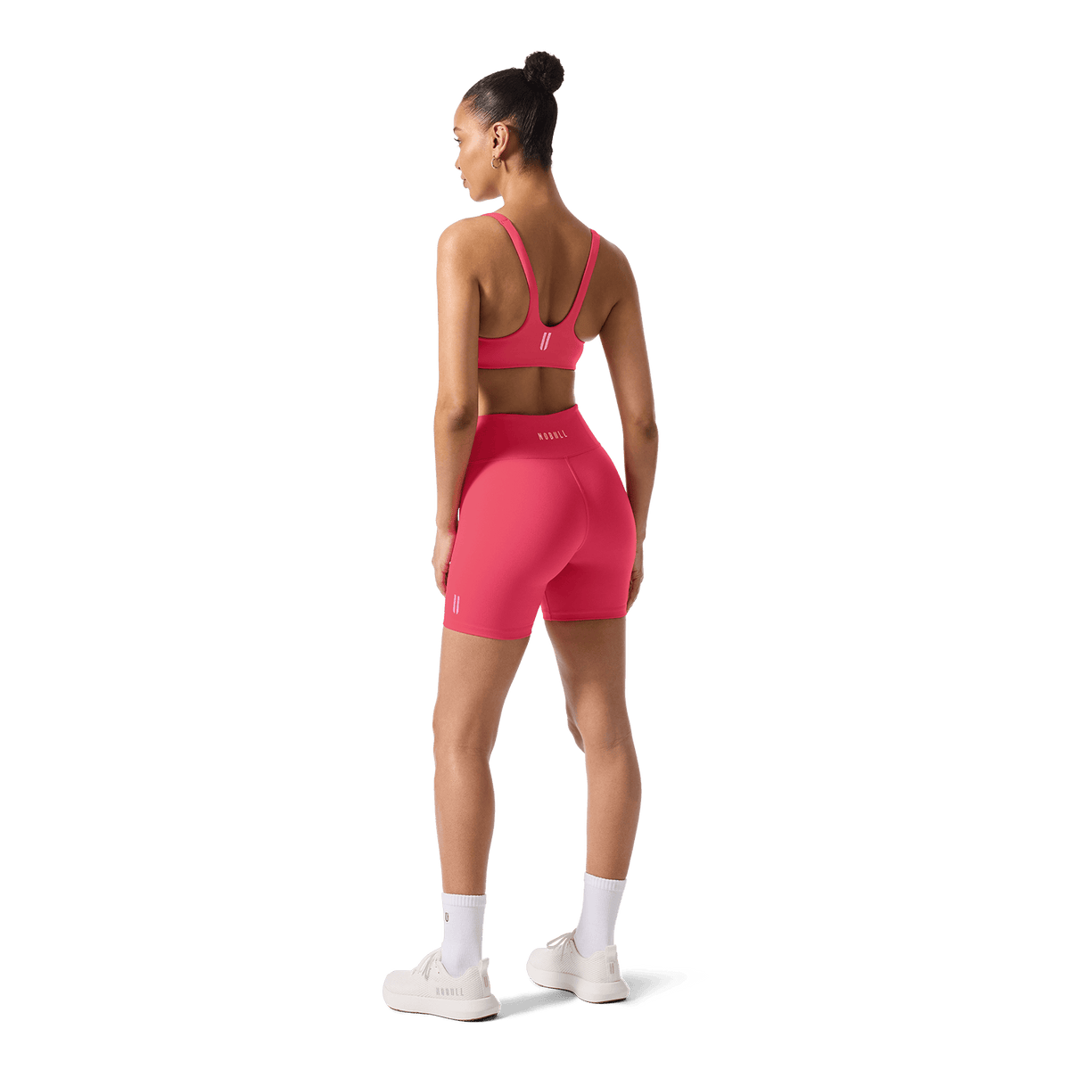 Women's Punch U High-Rise Matte Short 6" Back Full Body Angle.