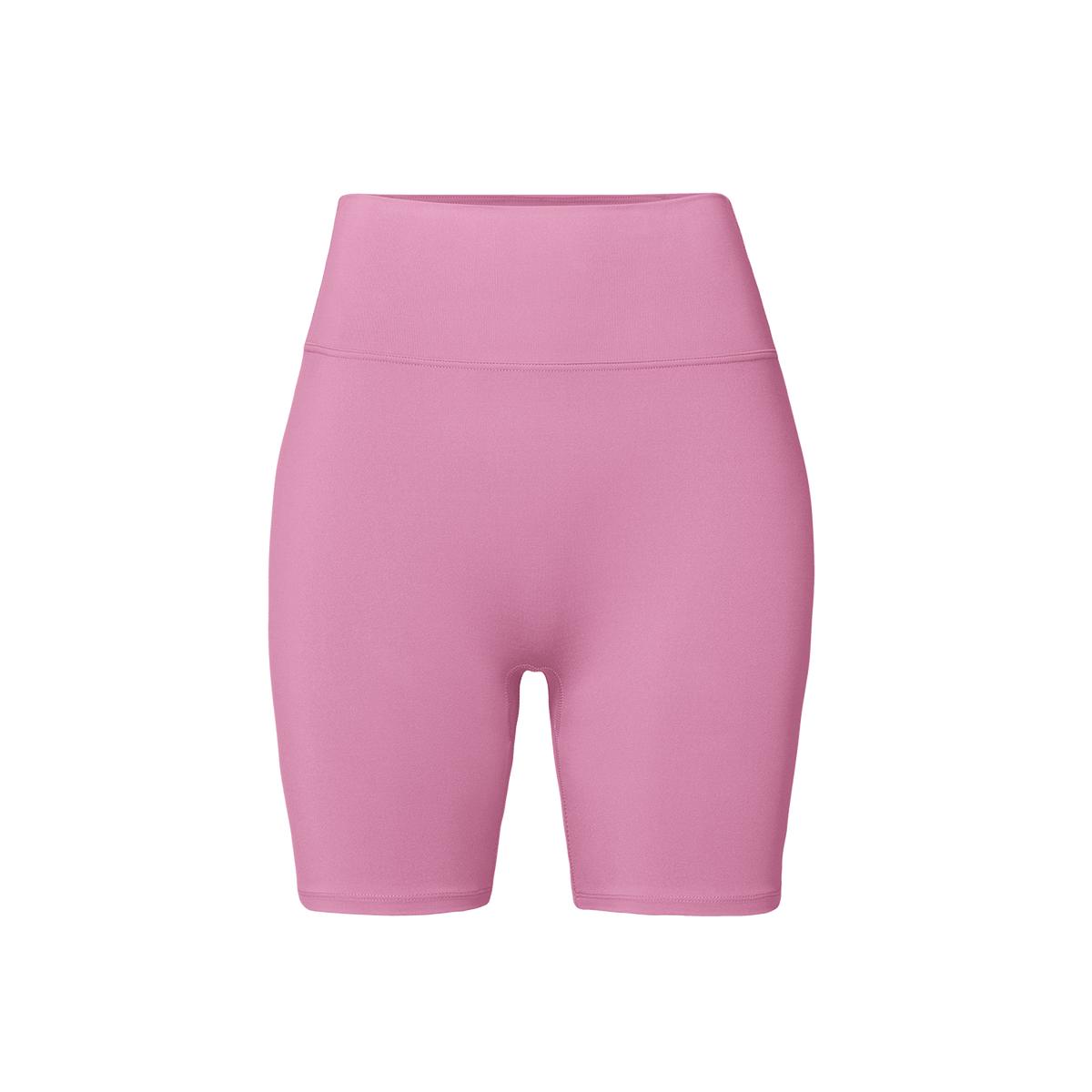 Women's Soft Pink U High-Rise Matte Short 6" Front Silhouette Angle.