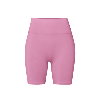 Women's Soft Pink U High-Rise Matte Short 6" Front Silhouette Angle.