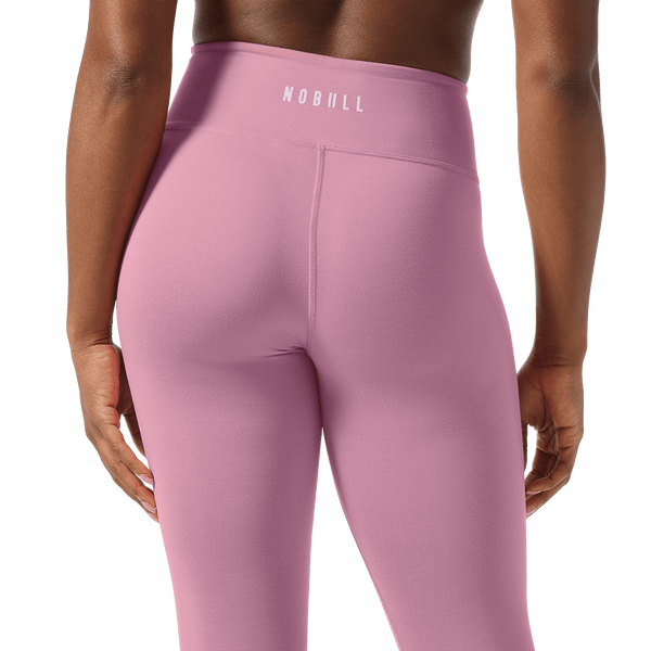 Women's Soft Pink U High-Rise Matte Tight 25" Back Detail Angle.