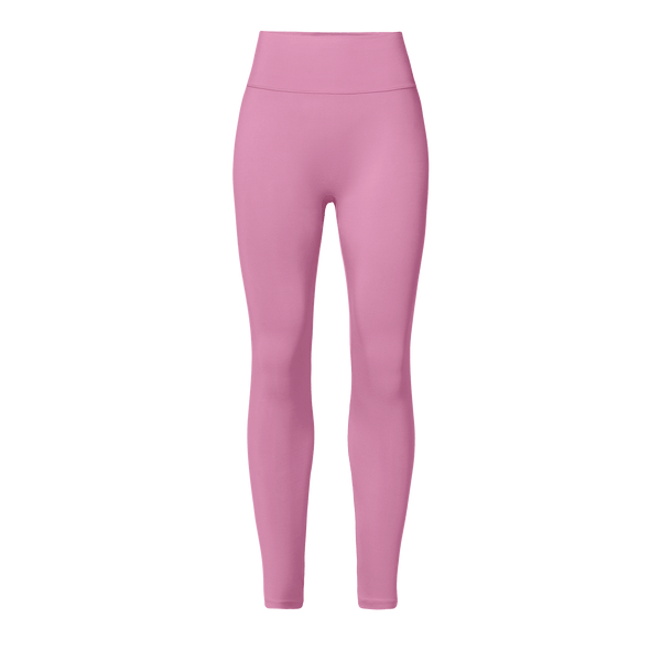 Women's Soft Pink U High-Rise Matte Tight 25" Front Silhouette Angle.