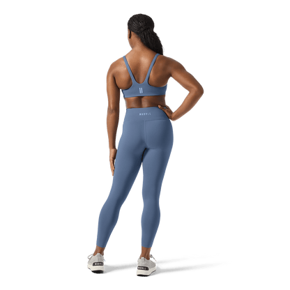 Women's Dusty Blue U High-Rise Matte Tight 25" Back Full Body Angle.