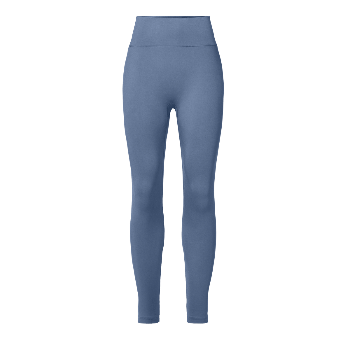 Women's Dusty Blue U High-Rise Matte Tight 25" Front Silhouette Angle.