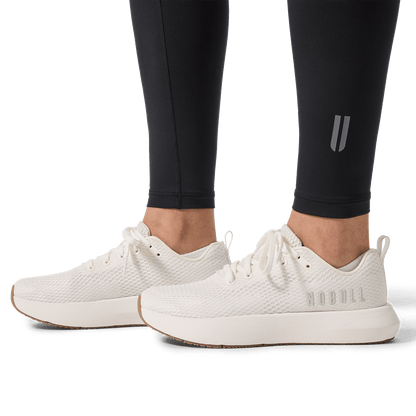 Women's Black U High-Rise Matte Tight 28" Detail Angle.
