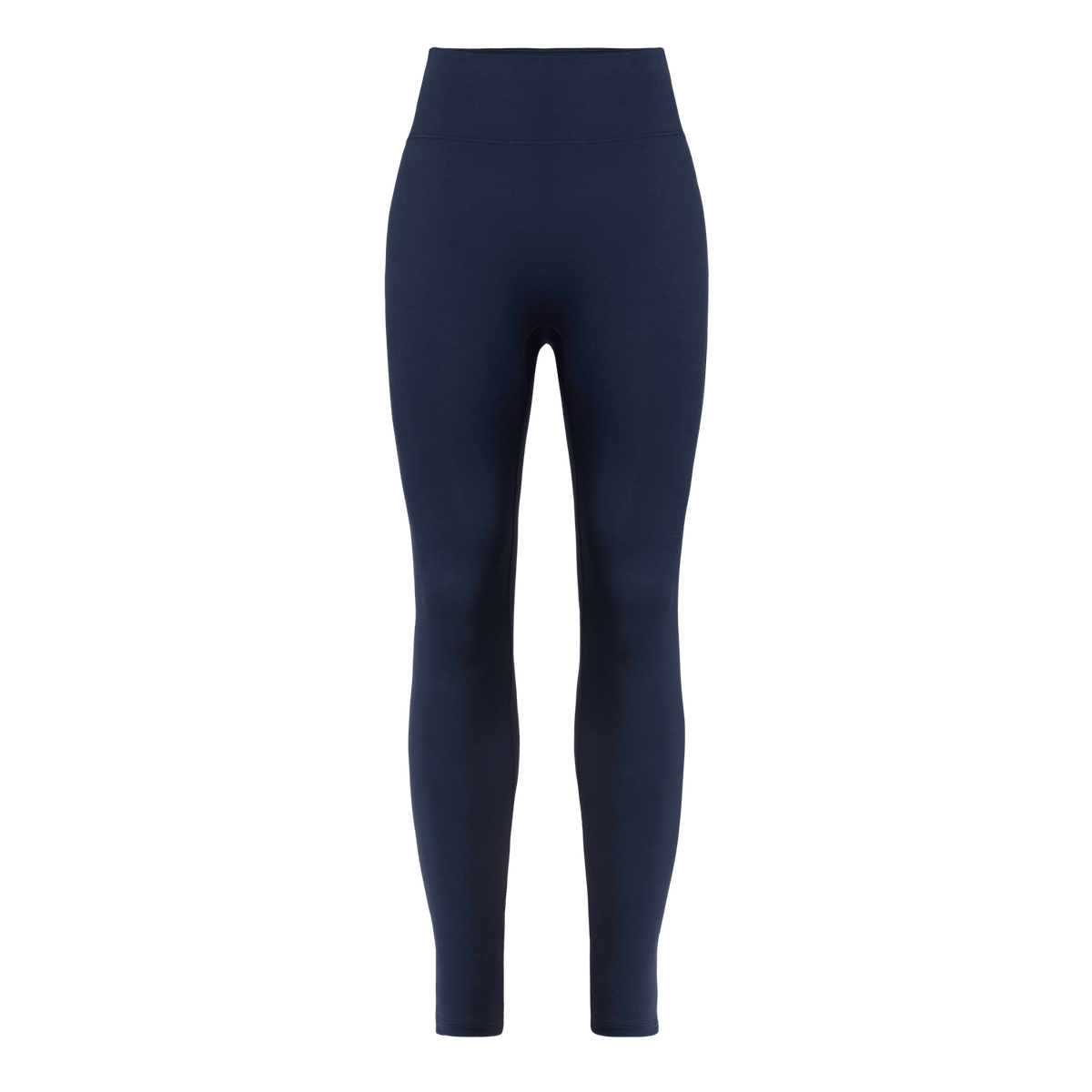 Women's Night Navy U High-Rise Matte Tight 28" Front Silhouette Angle.
