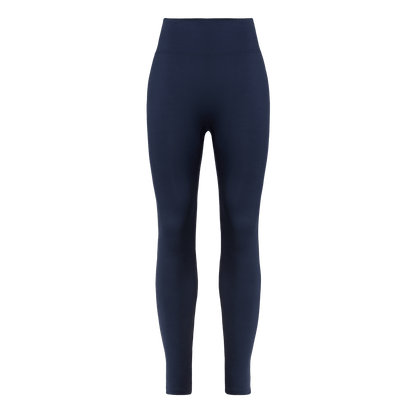 Women's Night Navy U High-Rise Matte Tight 28" Front Silhouette Angle.