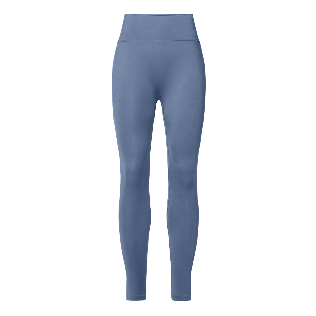 Women's Dusty Blue U High-Rise Matte Tight 28" Front Silhouette Angle.