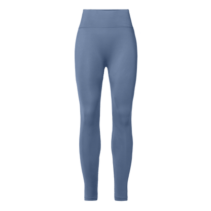 Women's Dusty Blue U High-Rise Matte Tight 28" Front Silhouette Angle.