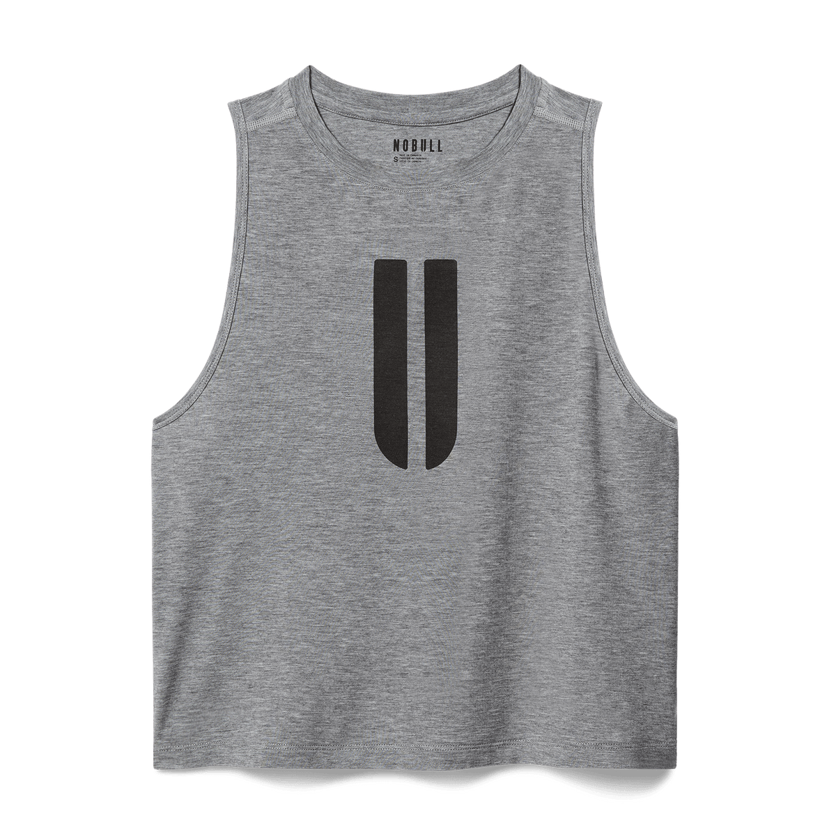 Women's Heather Grey U Muscle Tank Flat Lay Angle.