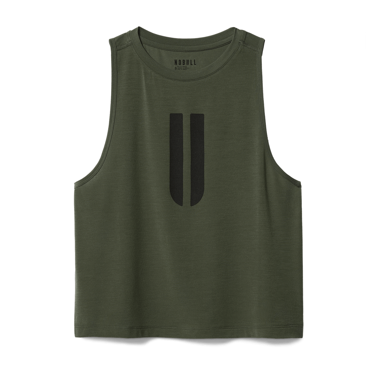 Women's Dark Army U Muscle Tank Flat Lay Angle.