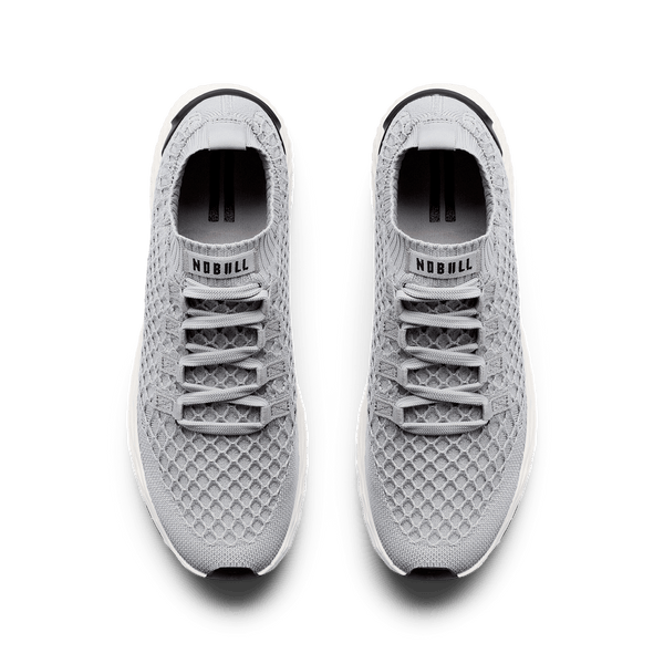 Pewter Allday Knit Shoe Overhead Angle.