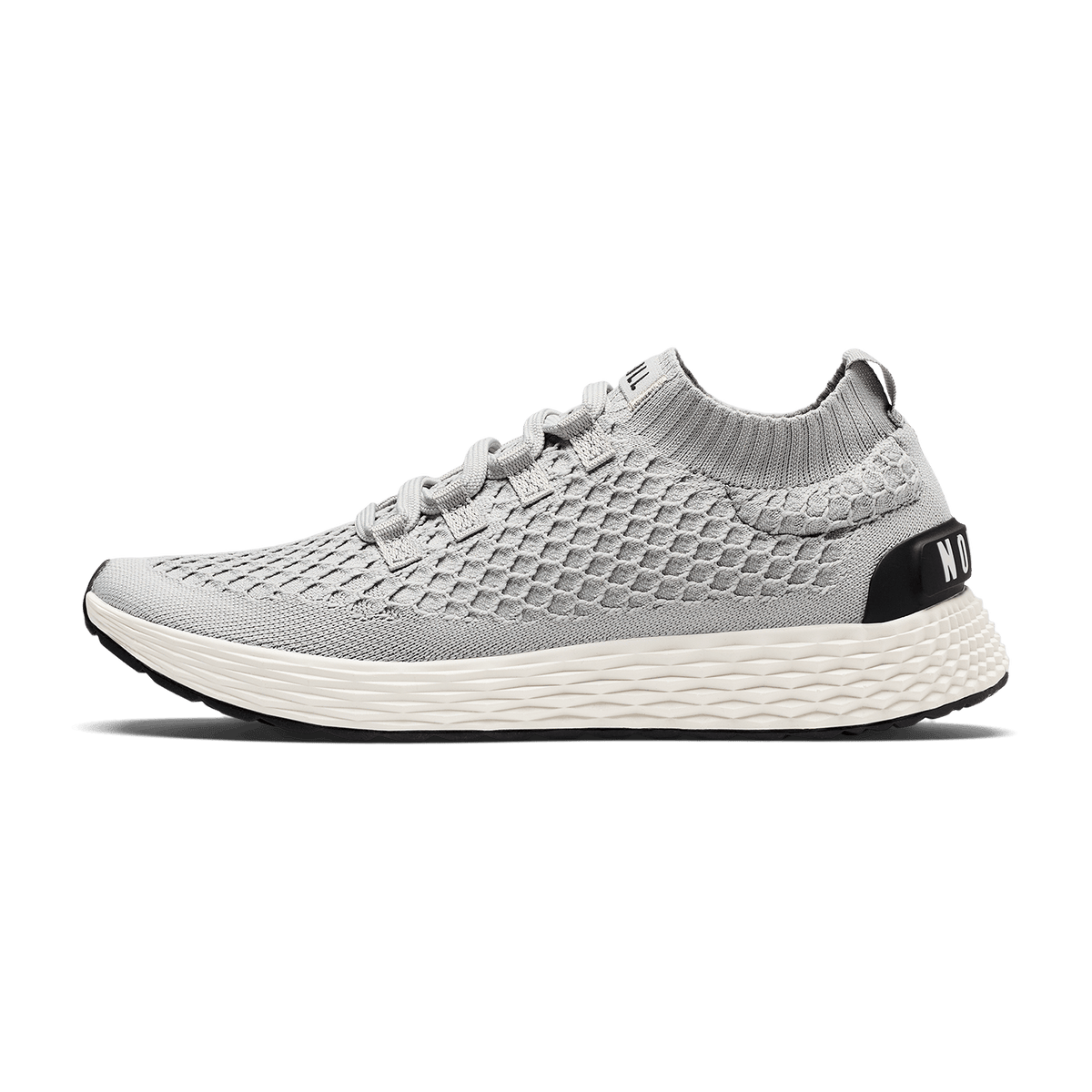 Pewter Allday Knit Shoe Side Angle.