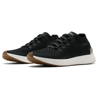 Jet Black Allday Knit Shoe Angled.