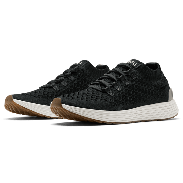 Jet Black Allday Knit Shoe Angled.