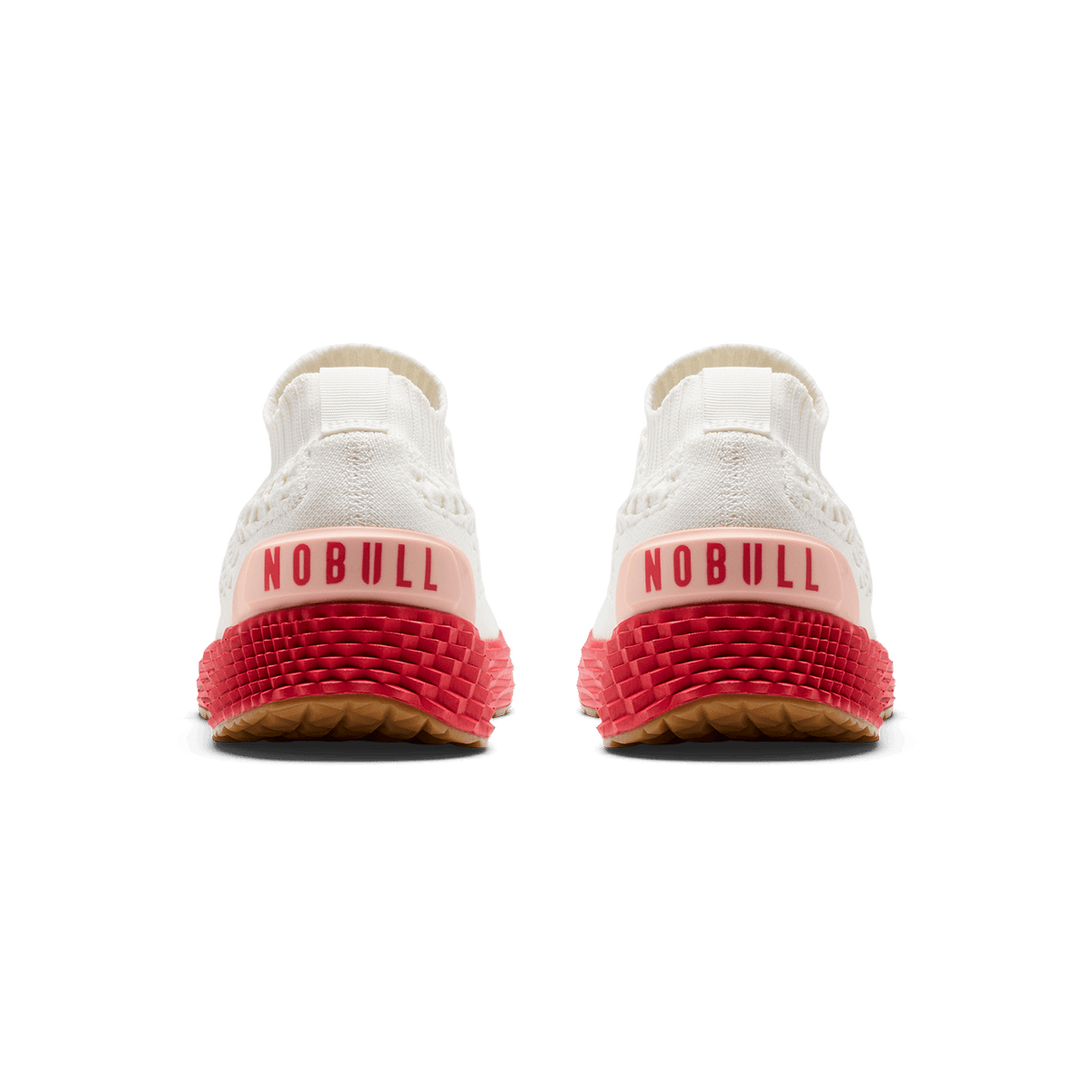 Classic White Punch Allday Knit Shoe Back Angle.