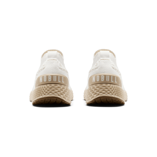 Classic White Lunar Allday Knit Shoe Back Angle.