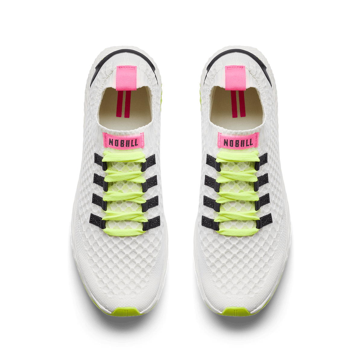 Classic White Yellow Alert Allday Knit Overhead Angle.