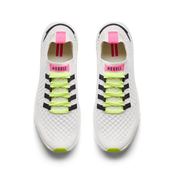 Classic White Yellow Alert Allday Knit Overhead Angle.