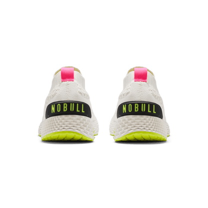 Classic White Yellow Alert Allday Knit Back Angle.