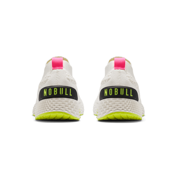Classic White Yellow Alert Allday Knit Back Angle.