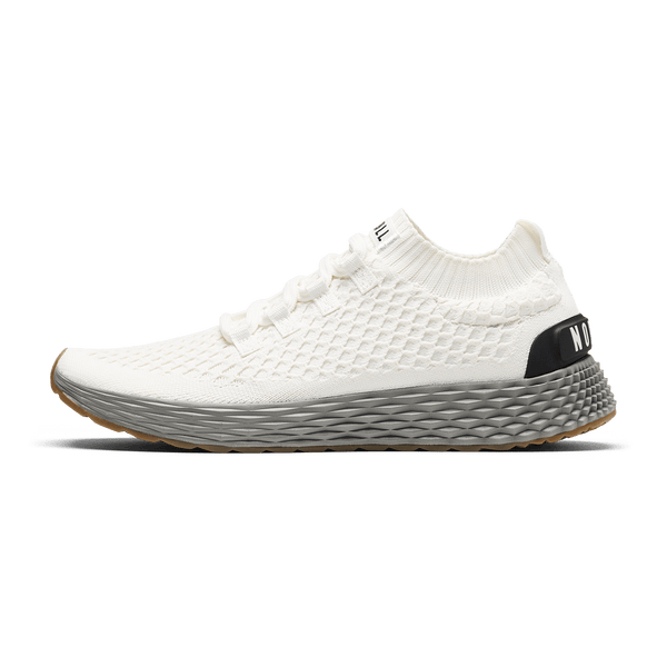 Classic White Ash Allday Knit Shoe Side Angle.