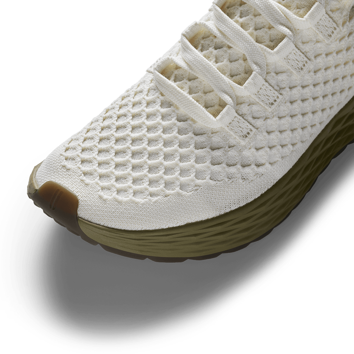 Mineral White Olive Allday Knit Shoe Above Angle.
