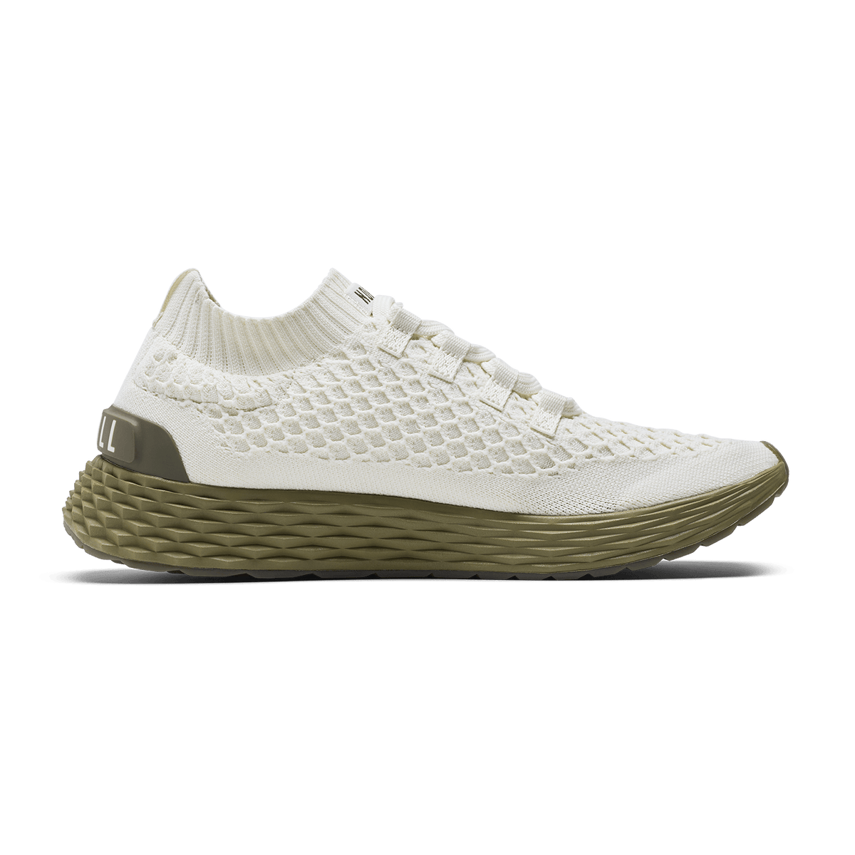 Mineral White Olive Allday Knit Shoe Medial Angle.