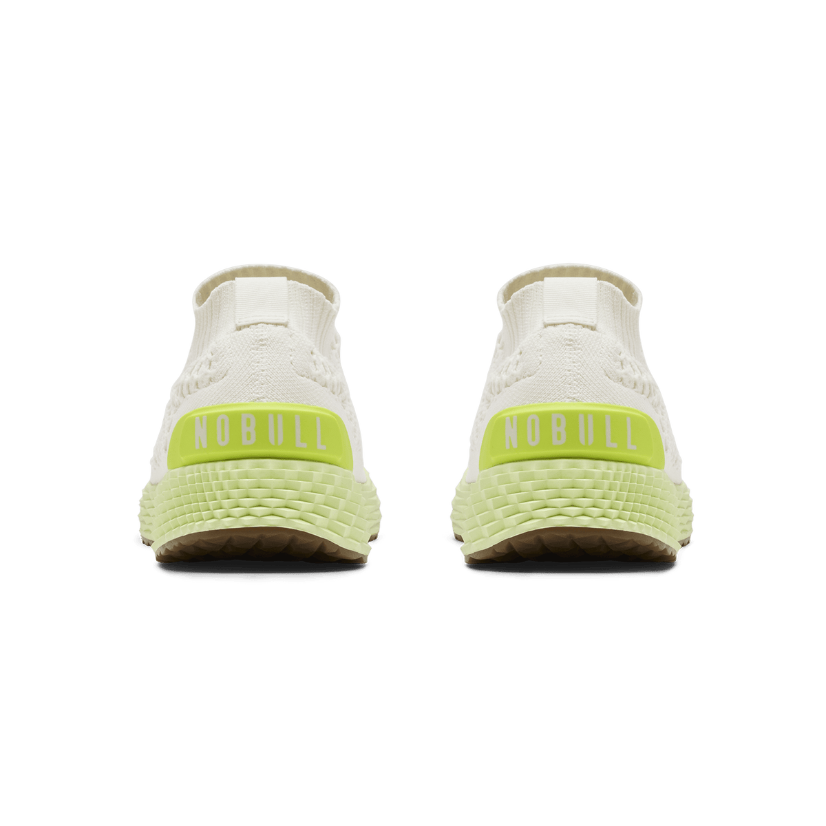 Classic White Pear Allday Knit Shoe Back Angle.
