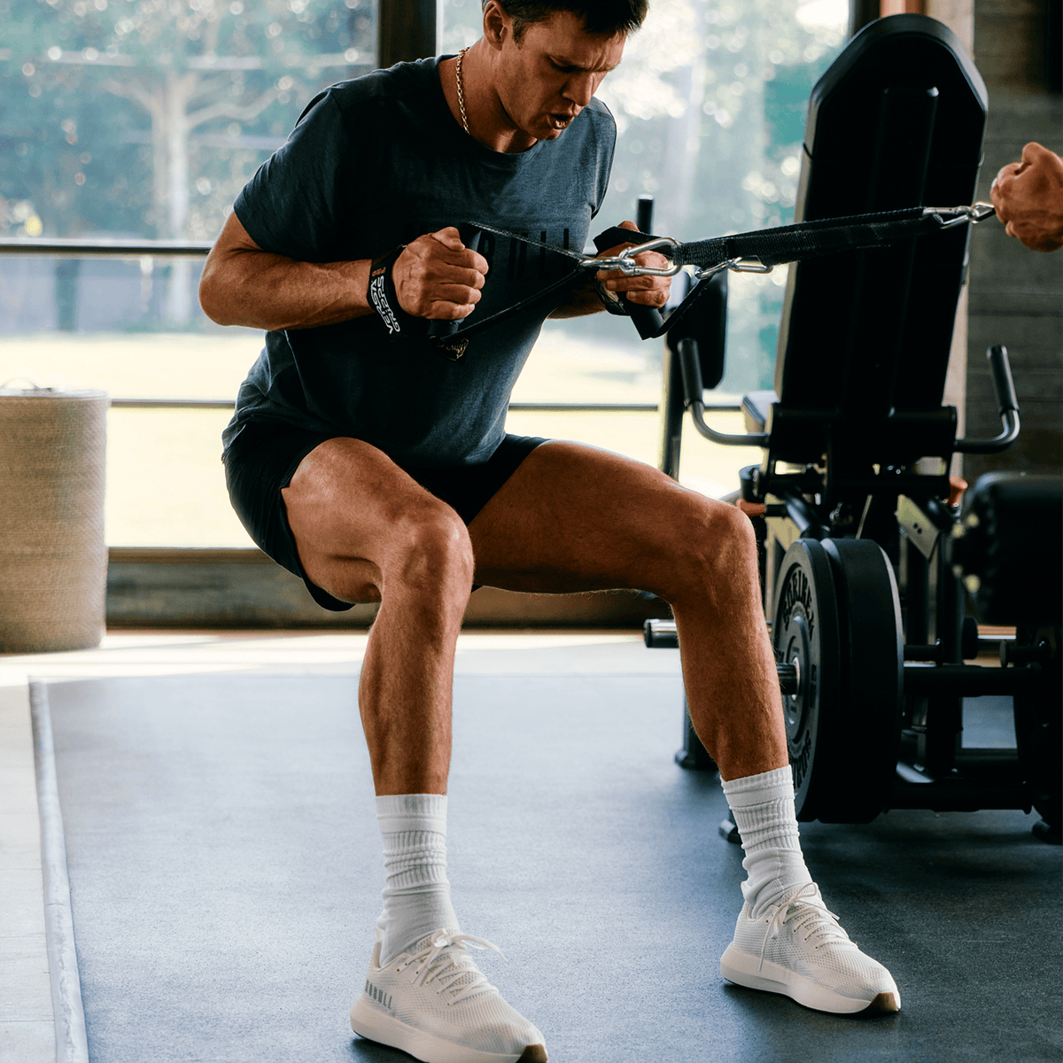 Tom Brady Working in White Gum NOBULL Drive 2 Shoes.