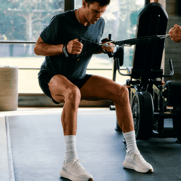 Tom Brady Working in White Gum NOBULL Drive 2 Shoes.