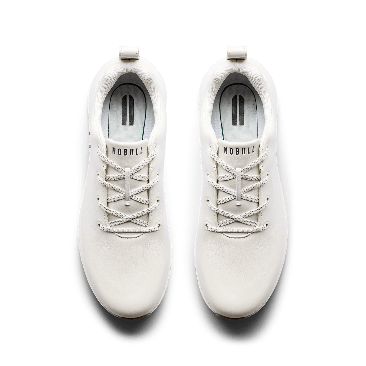White Leather Golf Shoe Overhead Angle.