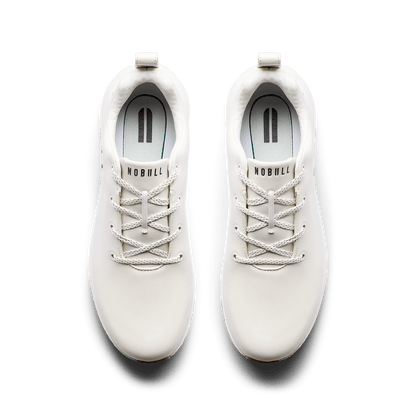 White Leather Golf Shoe Overhead Angle.
