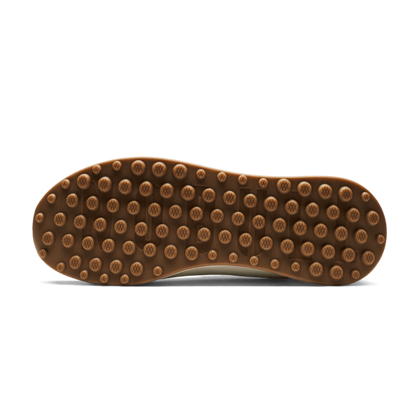 White Leather Golf Shoe Bottom Angle.