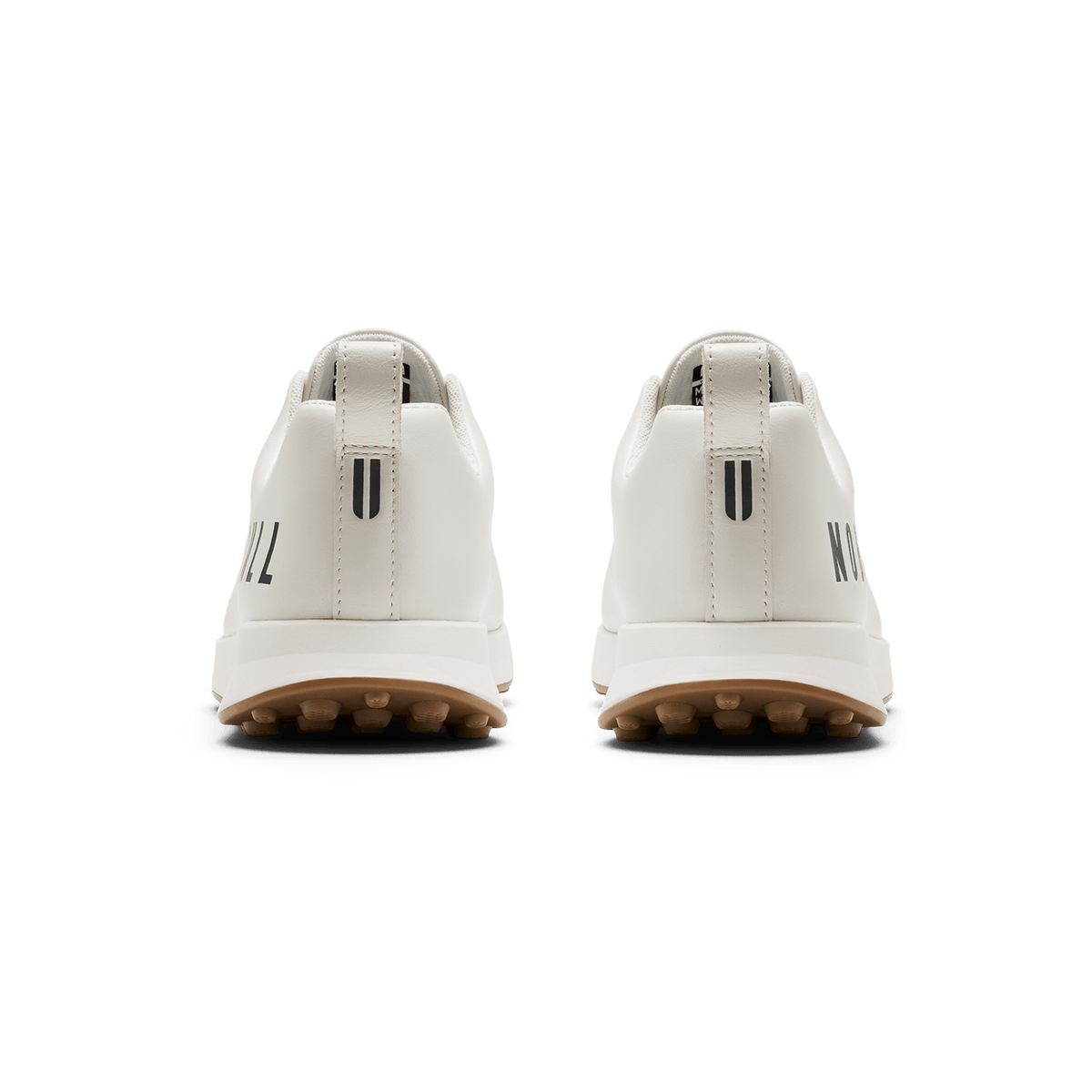 White Leather Golf Shoe Back Angle.