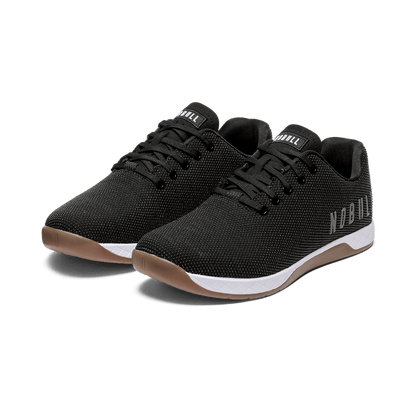 Black White Gum Outwork Shoes Front Side Angle.