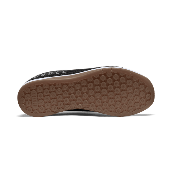 Black White Gum Outwork Shoes Bottom Angle.