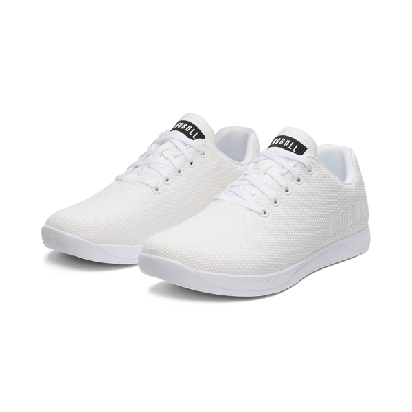 White Outwork Shoes Front Side Angle.