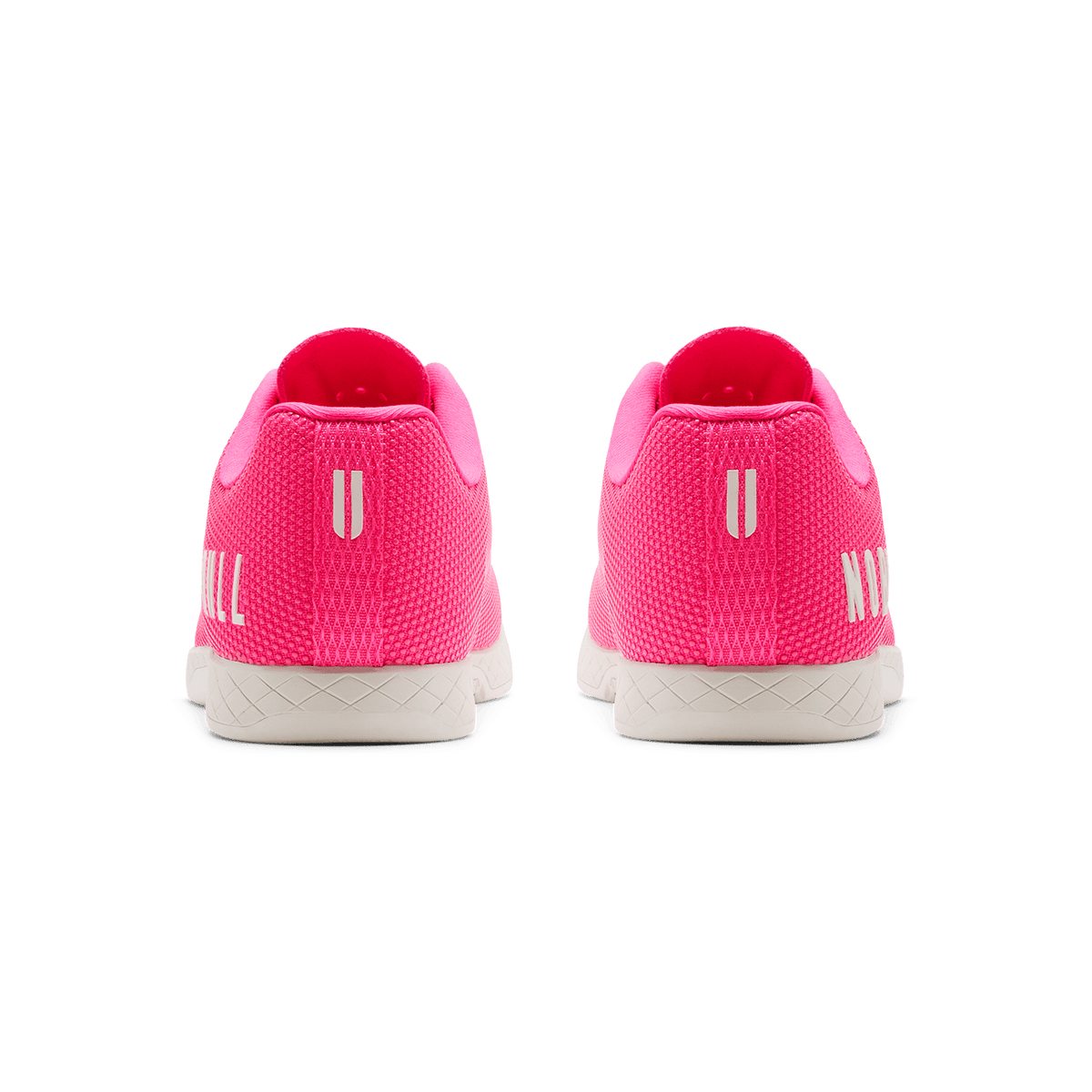 Neon Pink & Classic White Outwork Shoe Back Angle.