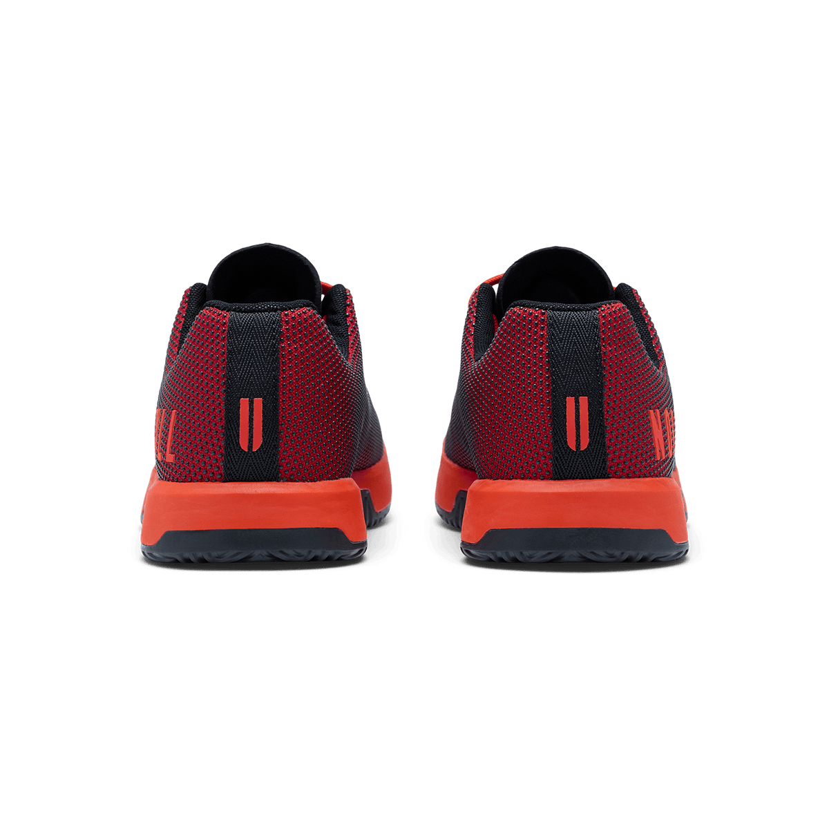 Equestrian Red Outwork Edge Shoe Back Angle.