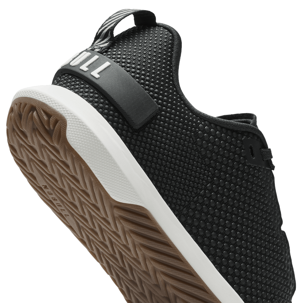Jet Black Classic White Gum Outwork Flex Shoe Detail Angle.